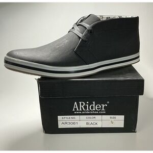 ARider Men's Shoes Chukka Ankle Boots Men's Size 9 Color Black New In Box